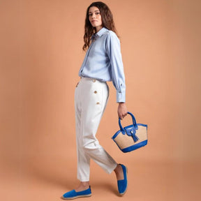 Fairfax & Favor Mini Windsor Basket Bag in Porto Blue