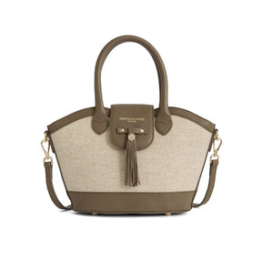 Fairfax & Favor Mini Windsor Herringbone Tote Handbag in Fawn