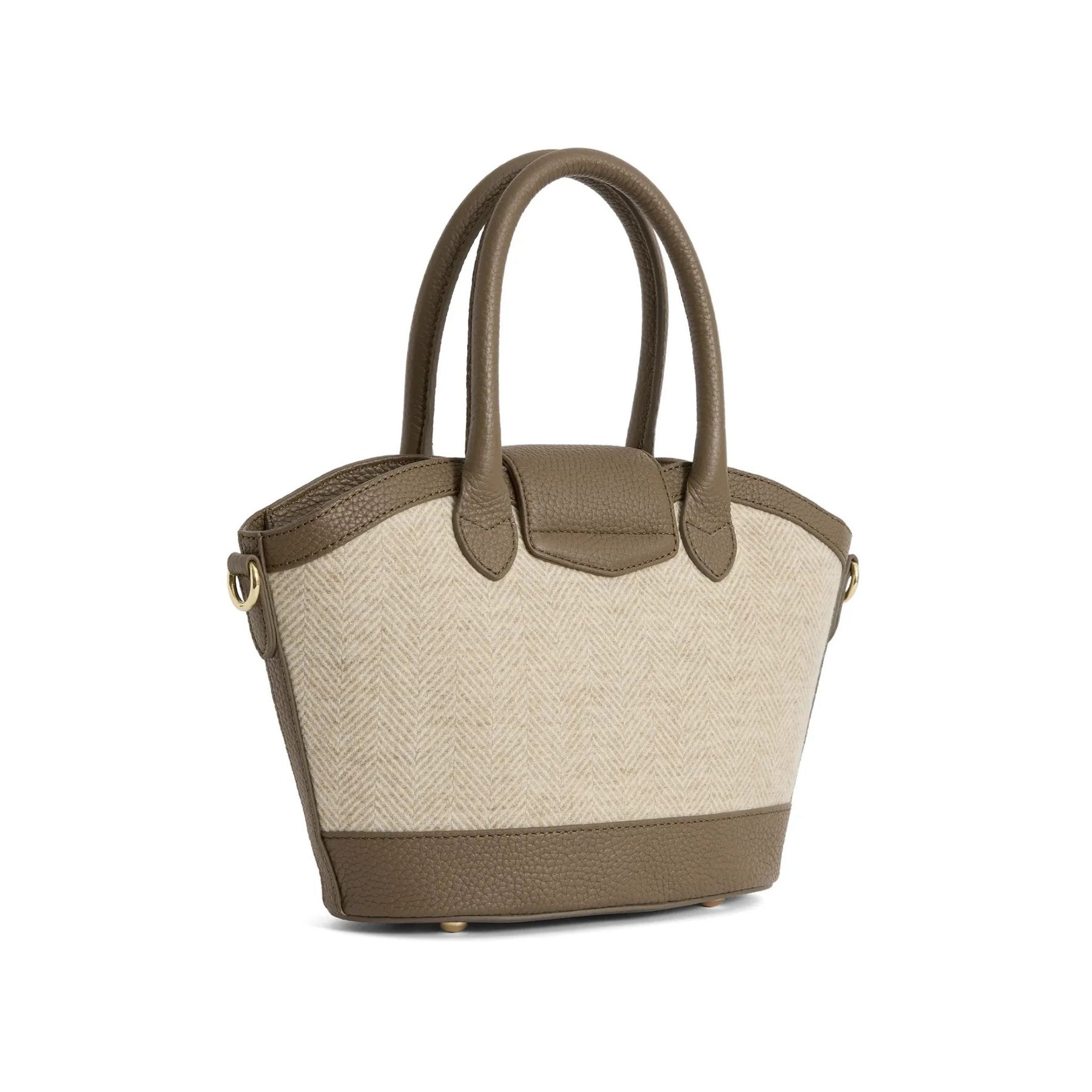 Fairfax & Favor Mini Windsor Herringbone Tote Handbag in Fawn