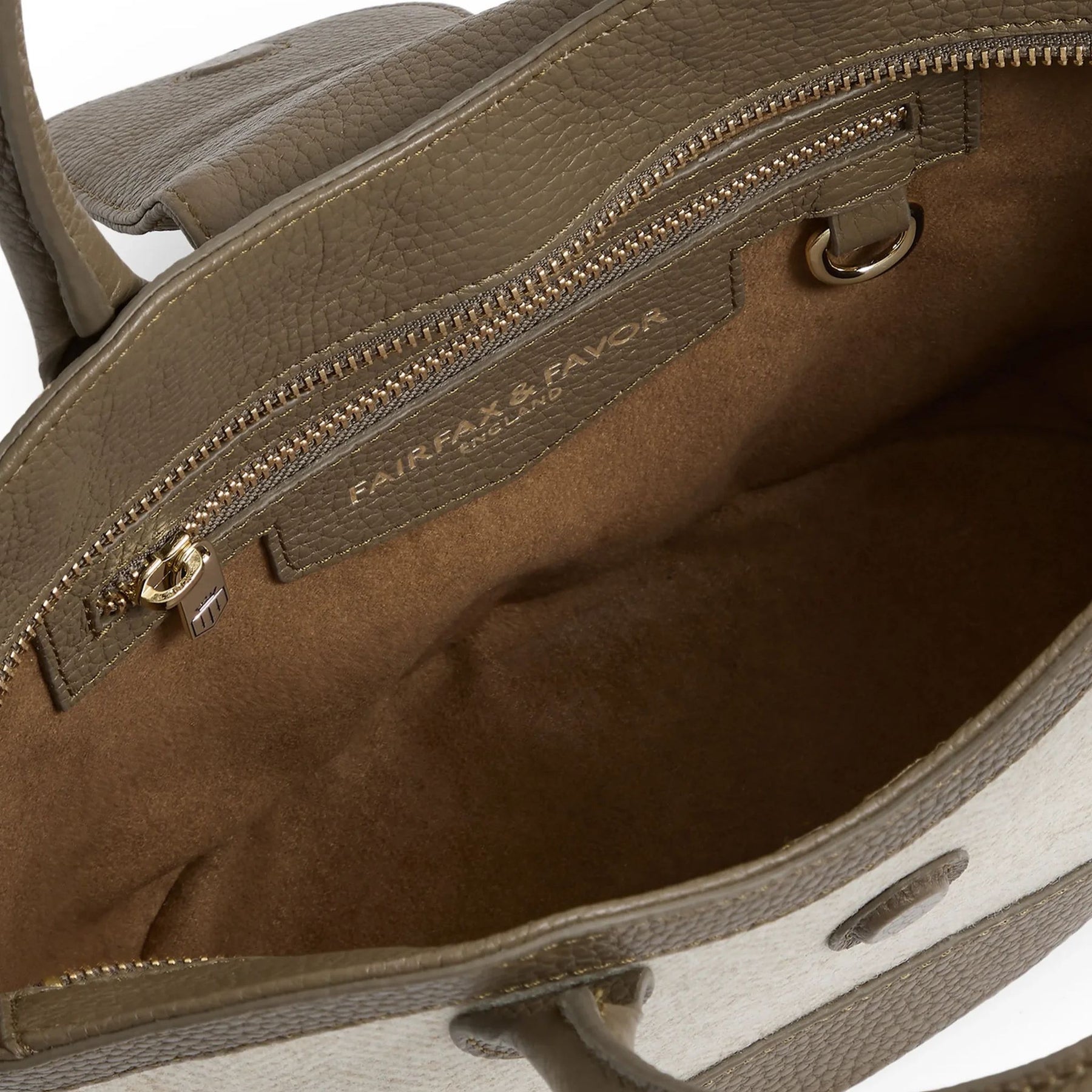 Fairfax & Favor Mini Windsor Herringbone Tote Handbag in Fawn