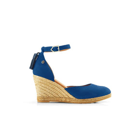 Fairfax & Favor Monaco Espadrille Wedge in Porto Blue