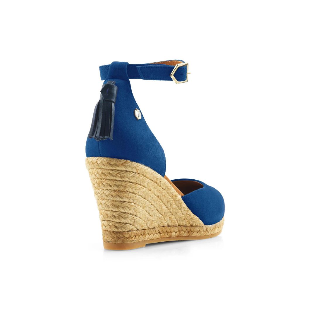 Fairfax & Favor Monaco Espadrille Wedge in Porto Blue