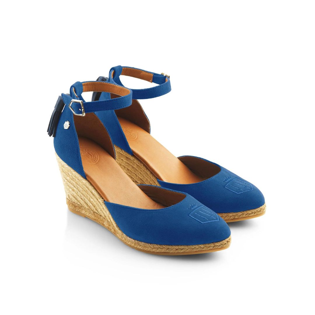 Fairfax & Favor Monaco Espadrille Wedge in Porto Blue