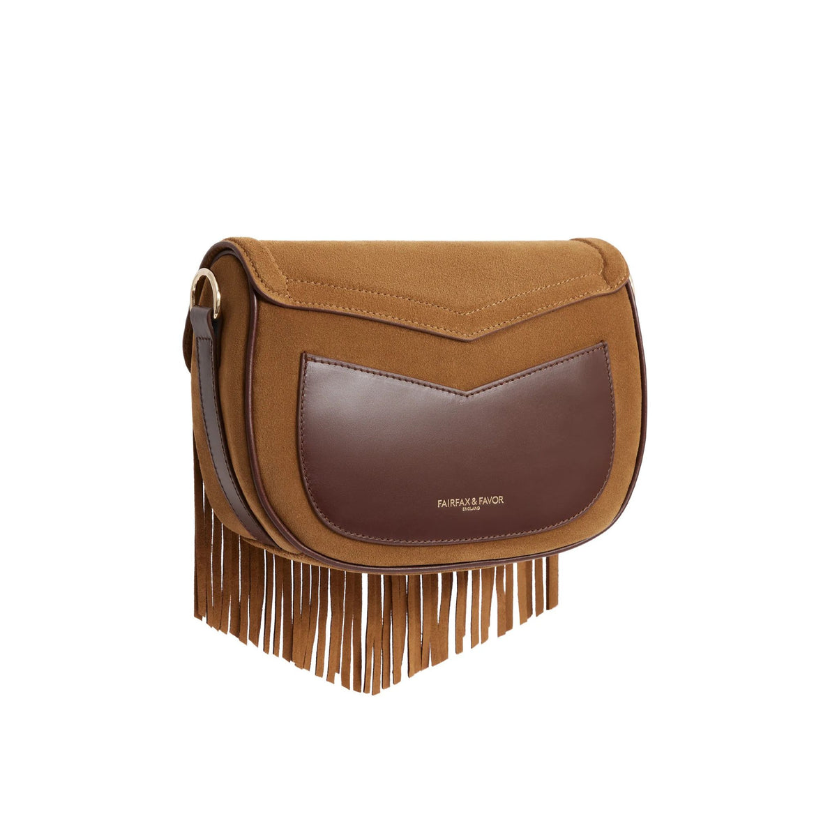 Fairfax & Favor Nashville Suede Saddle Bag in Tan