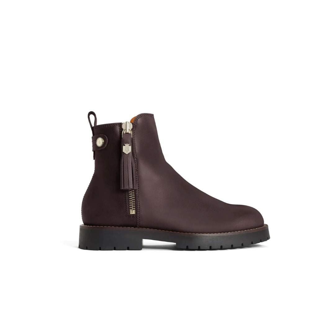 Fairfax & Favor Oakham Leather Waterproof Ankle Boot in Mahogany