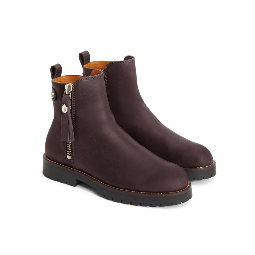 Fairfax & Favor Oakham Leather Waterproof Ankle Boot in Mahogany