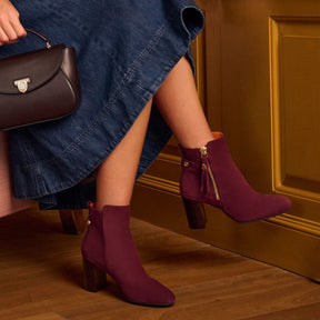 Fairfax & Favor Oakham Suede Ankle Boot in Elderberry