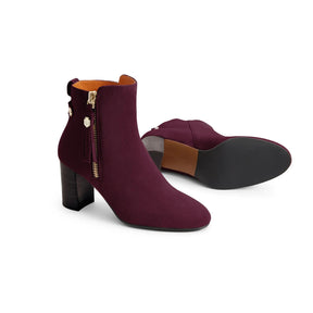 Fairfax & Favor Oakham Suede Ankle Boot in Elderberry