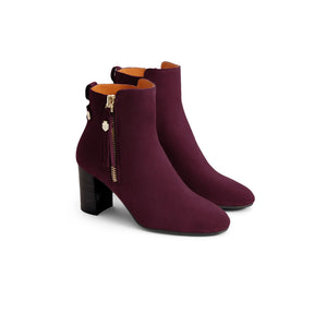 Fairfax & Favor Oakham Suede Ankle Boot in Elderberry