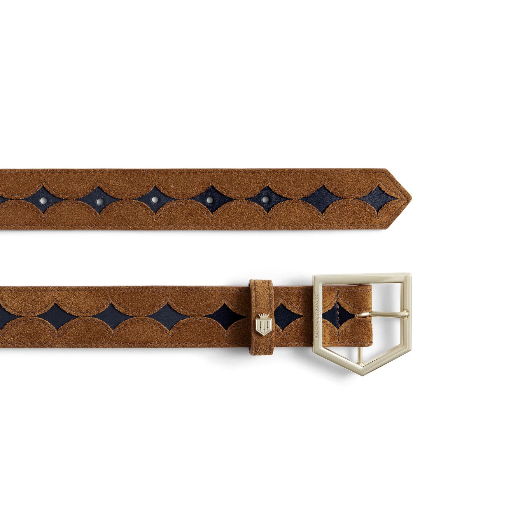 Fairfax & Favor Ohio Leather Belt in Tan & Navy