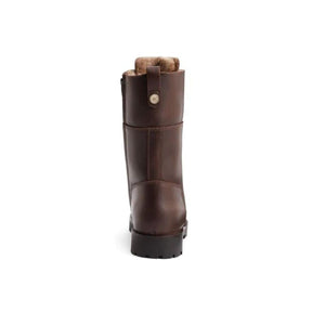Fairfax & Favor Shearling Lined Anglesey Combat Leather Boots in Mahogany