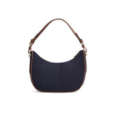 Fairfax & Favor Tetbury Crescent Suede Bag in Navy