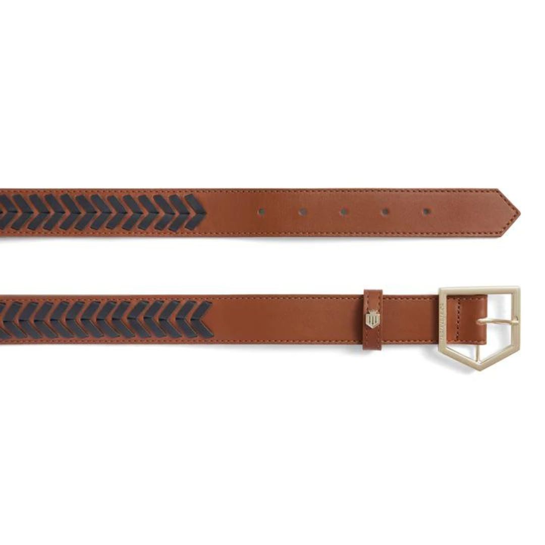 Fairfax & Favor Tetbury Leather Belt in Tan & Navy