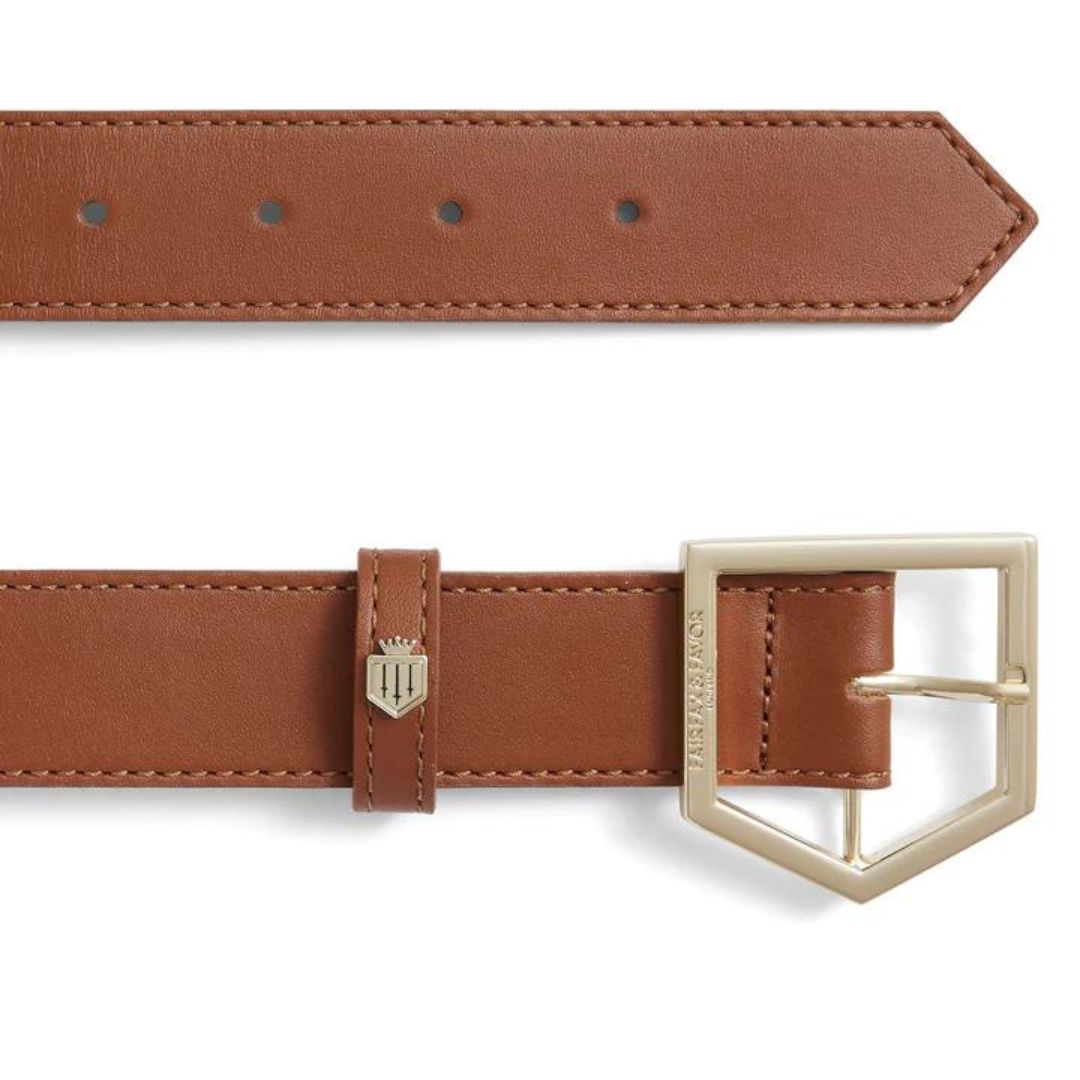 Fairfax & Favor Tetbury Leather Belt in Tan & Navy