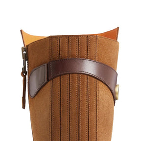 Fairfax & Favor Upton Flat Suede Knee-High Boot in Tan