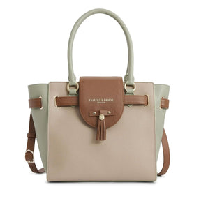 Fairfax & Favor Windsor Leather Tote Handbag in Mint, Stone & Tan