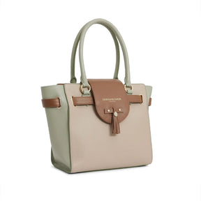 Fairfax & Favor Windsor Leather Tote Handbag in Mint, Stone & Tan