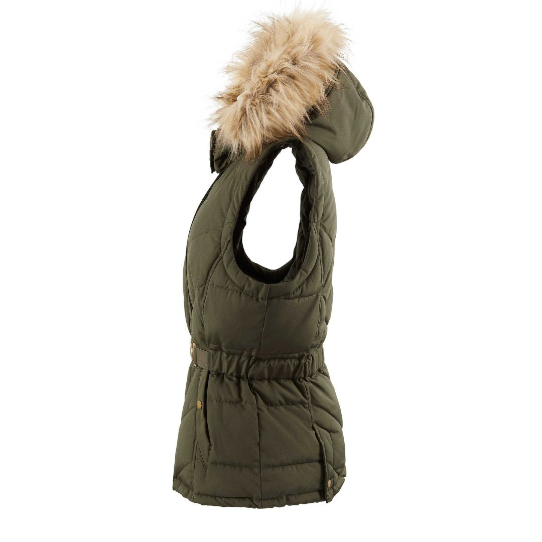 Fairfax & Favor Women's Charlotte Padded Gilet in Khaki