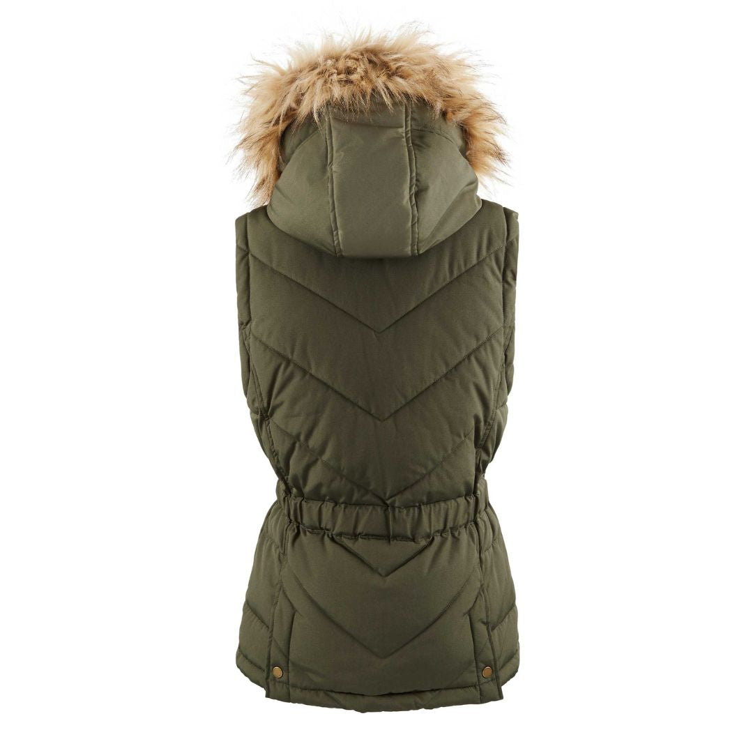 Fairfax & Favor Women's Charlotte Padded Gilet in Khaki