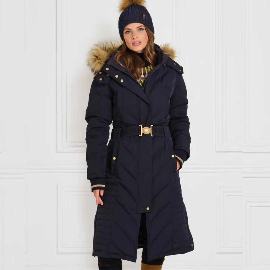 Fairfax & Favor Women's Charlotte Padded Long Coat in Navy