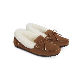 Fairfax & Favor Women's Henley Shearling Lined Slippers in Tan