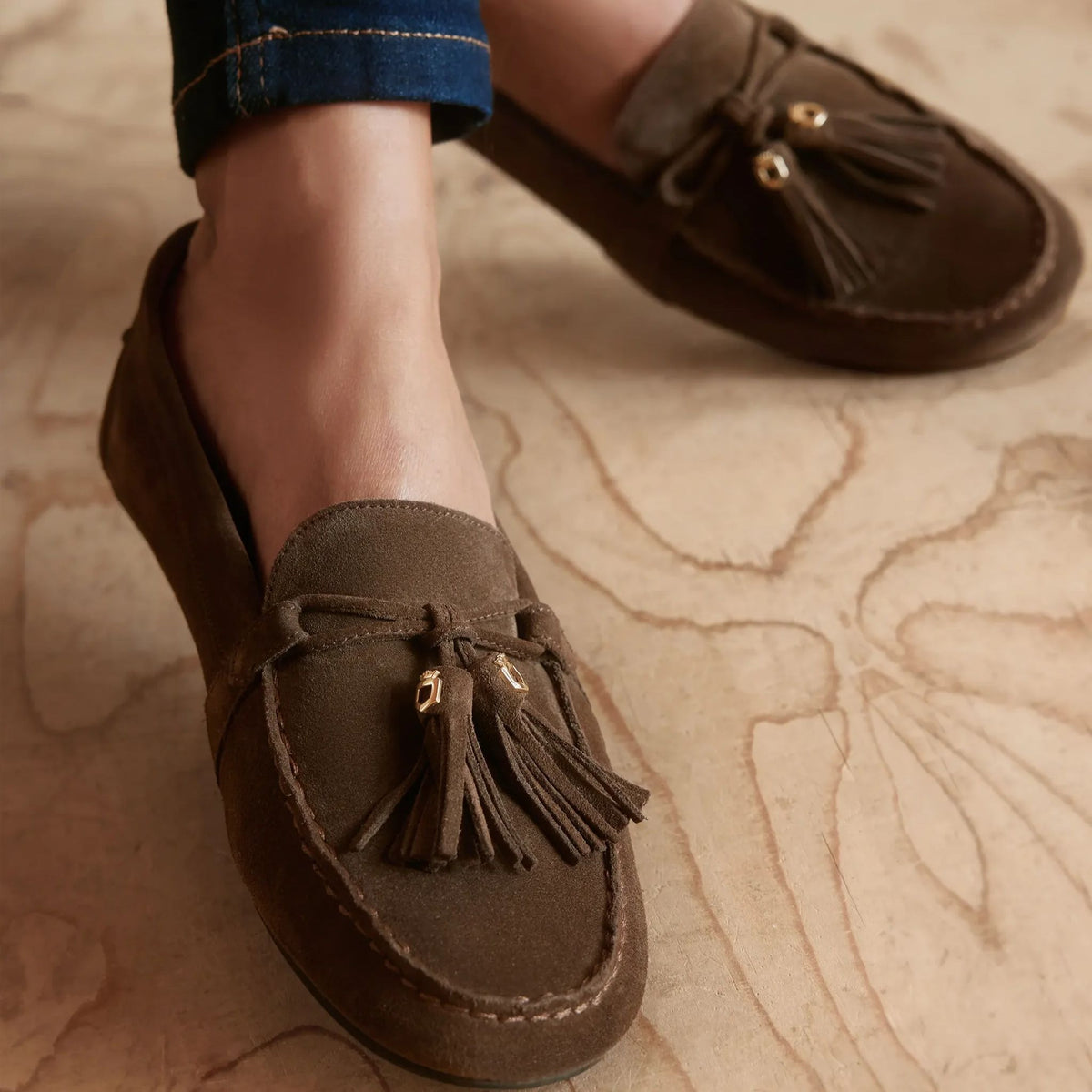 Fairfax & Favor Women's Rutland Driving Shoes in Fog
