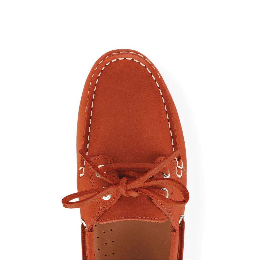 Fairfax & Favor Women's Salcombe Deck Shoe in Sunset Orange
