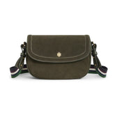 Fairfax & Favor Boston Suede Saddle Bag in Moss Green