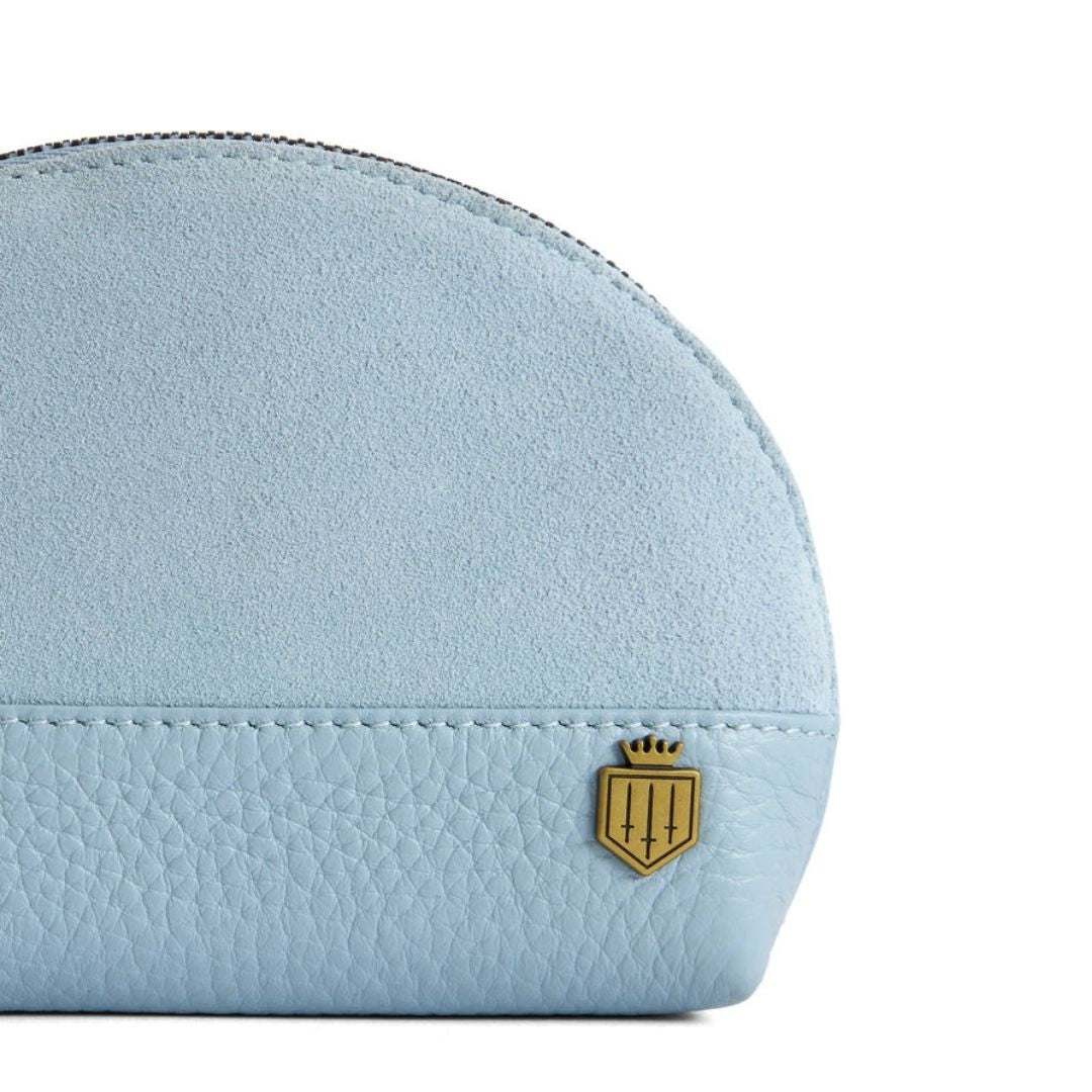 Fairfax & Favor Chiltern Suede Coin Purse in Sky Blue