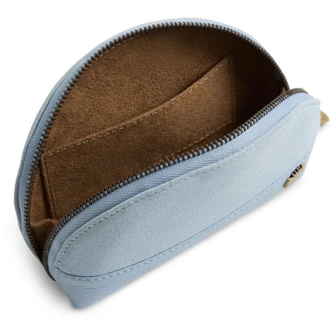 Fairfax & Favor Chiltern Suede Coin Purse in Sky Blue