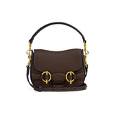 Fairfax & Favor Connie Saddle Handbag in Mahogany Leather