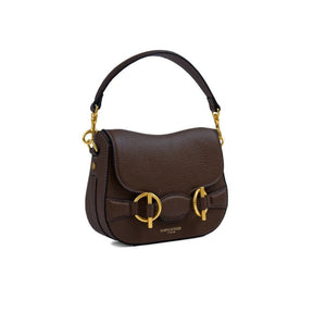 Fairfax & Favor Connie Saddle Handbag in Mahogany Leather