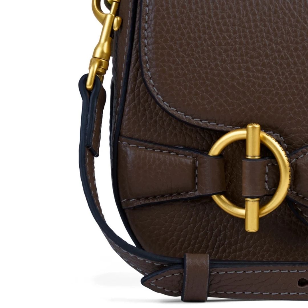 Fairfax & Favor Connie Saddle Handbag in Mahogany Leather