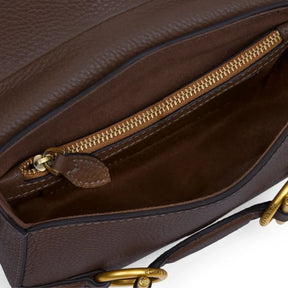 Fairfax & Favor Connie Saddle Handbag in Mahogany Leather