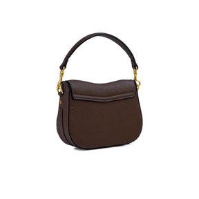 Fairfax & Favor Connie Saddle Handbag in Mahogany Leather