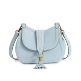 Fairfax & Favor Langham Messenger Suede Bag in Sky Blue