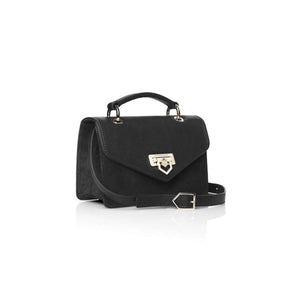 Fairfax & Favor Loxley Mini Crossbody Bag in Black Suede