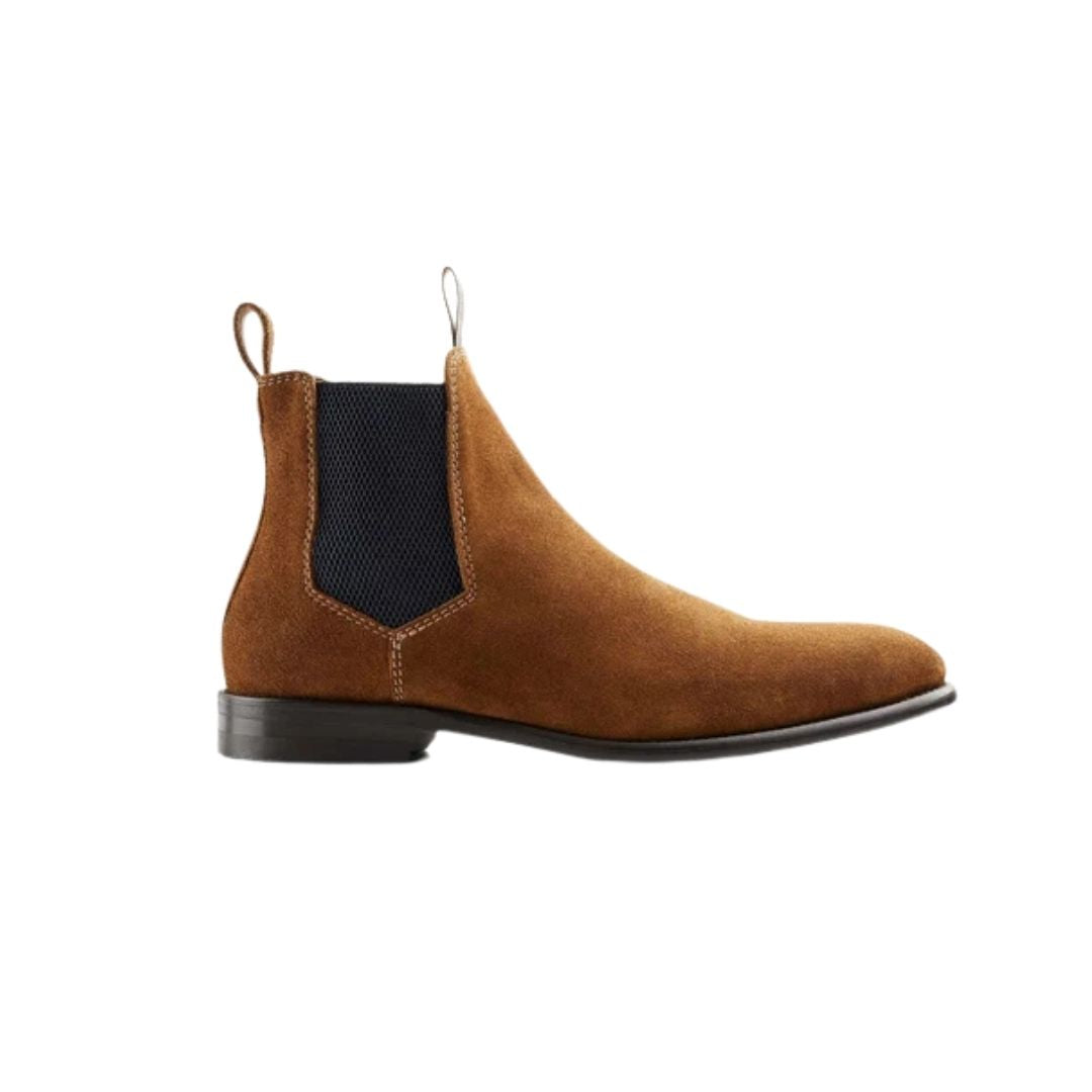 Fairfax & Favor Men's Chelsea Boot in Cognac Suede
