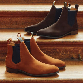 Fairfax & Favor Men's Chelsea Boot in Cognac Suede