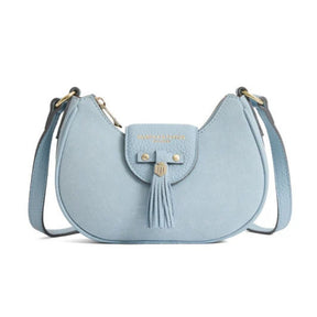 Fairfax & Favor Micro Windsor Suede Crossbody Bag in Sky Blue