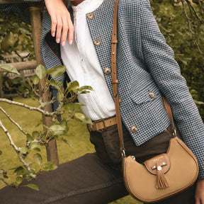 Fairfax & Favor Micro Windsor Suede Crossbody Bag in Tan