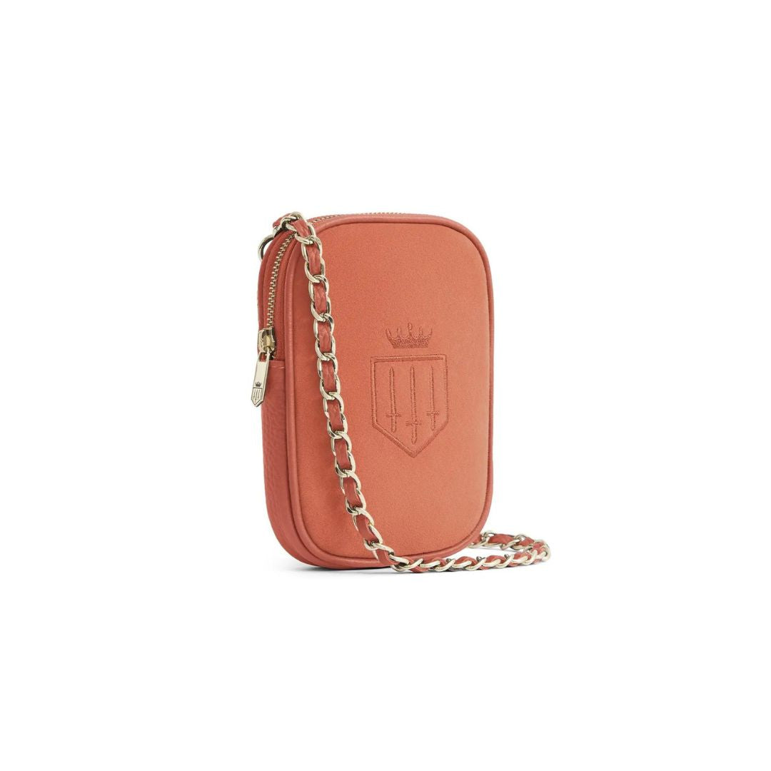 Fairfax & Favor Mini Finsbury Crossbody Suede Handbag in Melon