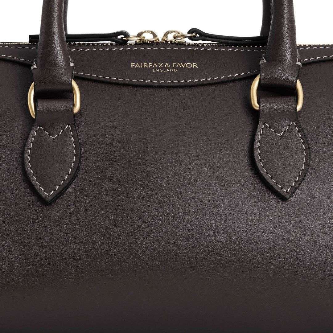 Fairfax & Favor Mini Kew Handle Bag in Mahogany Leather