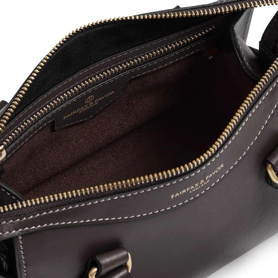 Fairfax & Favor Mini Kew Handle Bag in Mahogany Leather