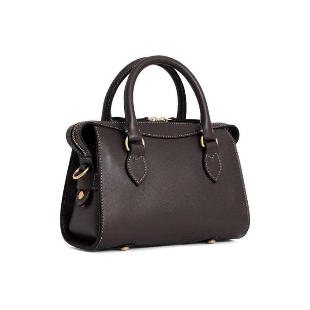 Fairfax & Favor Mini Kew Handle Bag in Mahogany Leather