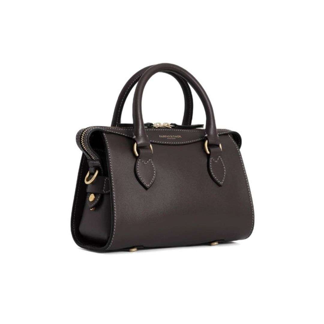 Fairfax & Favor Mini Kew Handle Bag in Mahogany Leather