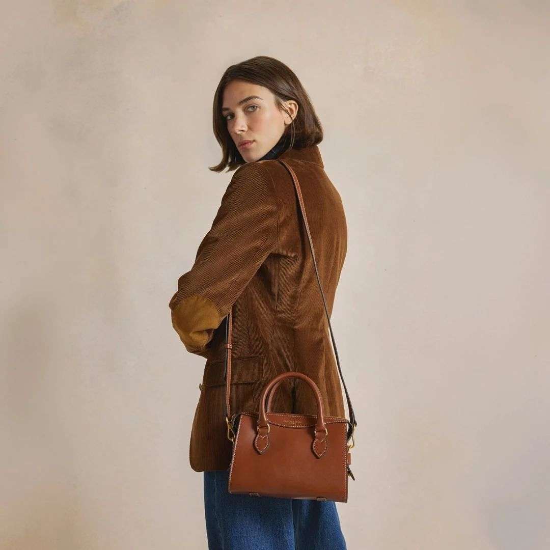 Fairfax & Favor Mini Kew Handle Bag in Tan Leather