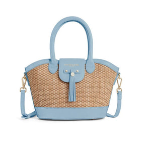 Fairfax & Favor Mini Windsor Basket Crossbody Bag in Sky Blue