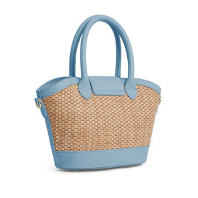 Fairfax & Favor Mini Windsor Basket Crossbody Bag in Sky Blue