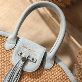 Fairfax & Favor Mini Windsor Basket Crossbody Bag in Sky Blue